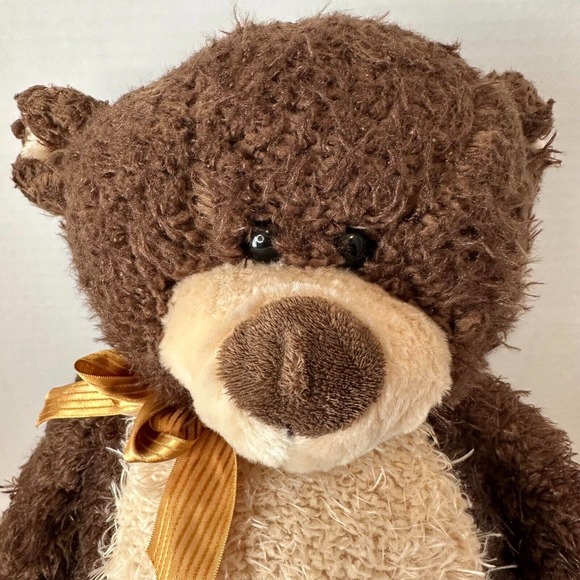 Cuddly Boutique Brown TEDDY BEAR w/paw print Wild Animal Plush 18", SUPER CUTE! - Picture 2 of 13